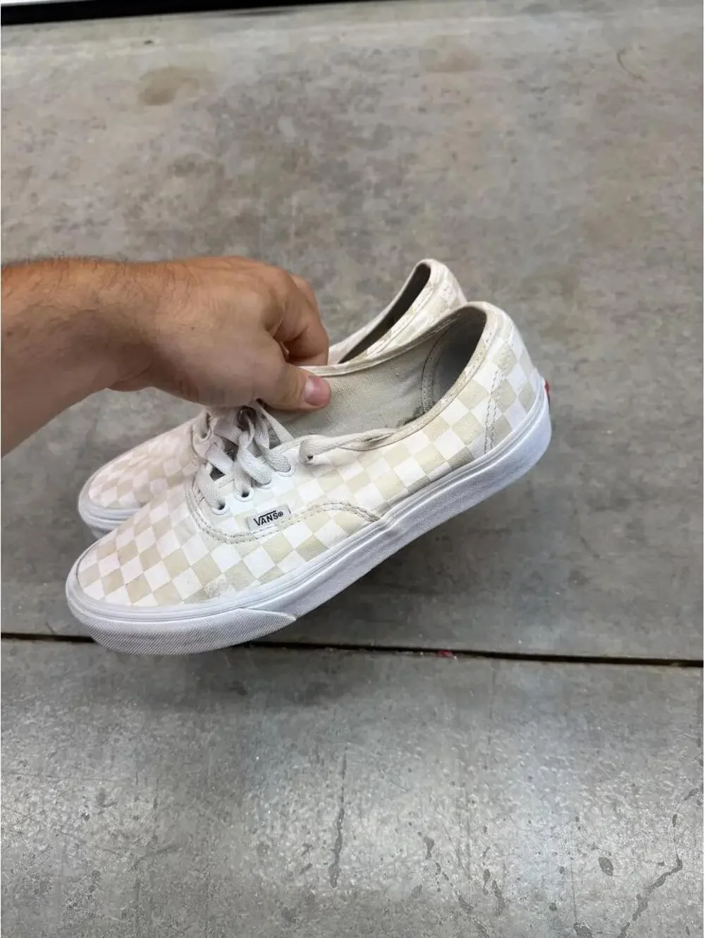 Vans authentic white checkerboard skate shoes size 8.5 MENS / 10 WOMENS